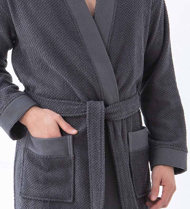 Men's Turkish Cotton Terry Cloth Kimono Robe-41