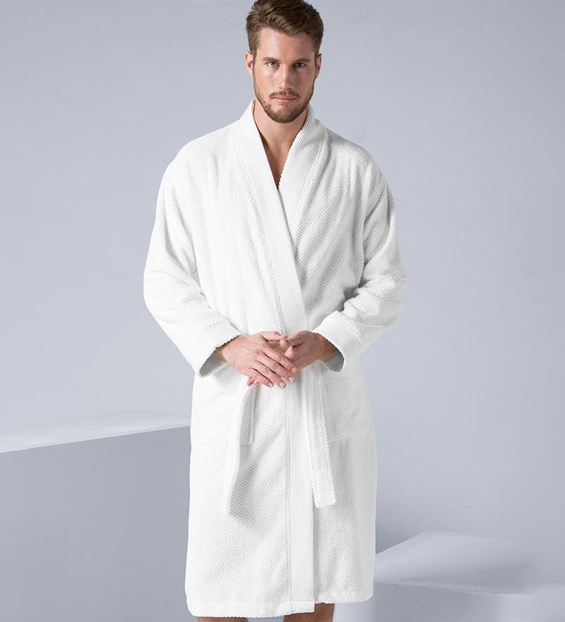 Men's Turkish Cotton Terry Cloth Kimono Robe-25