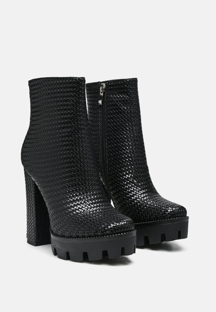 moleski textured block heeled boots-6