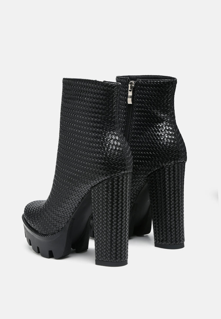 moleski textured block heeled boots-7