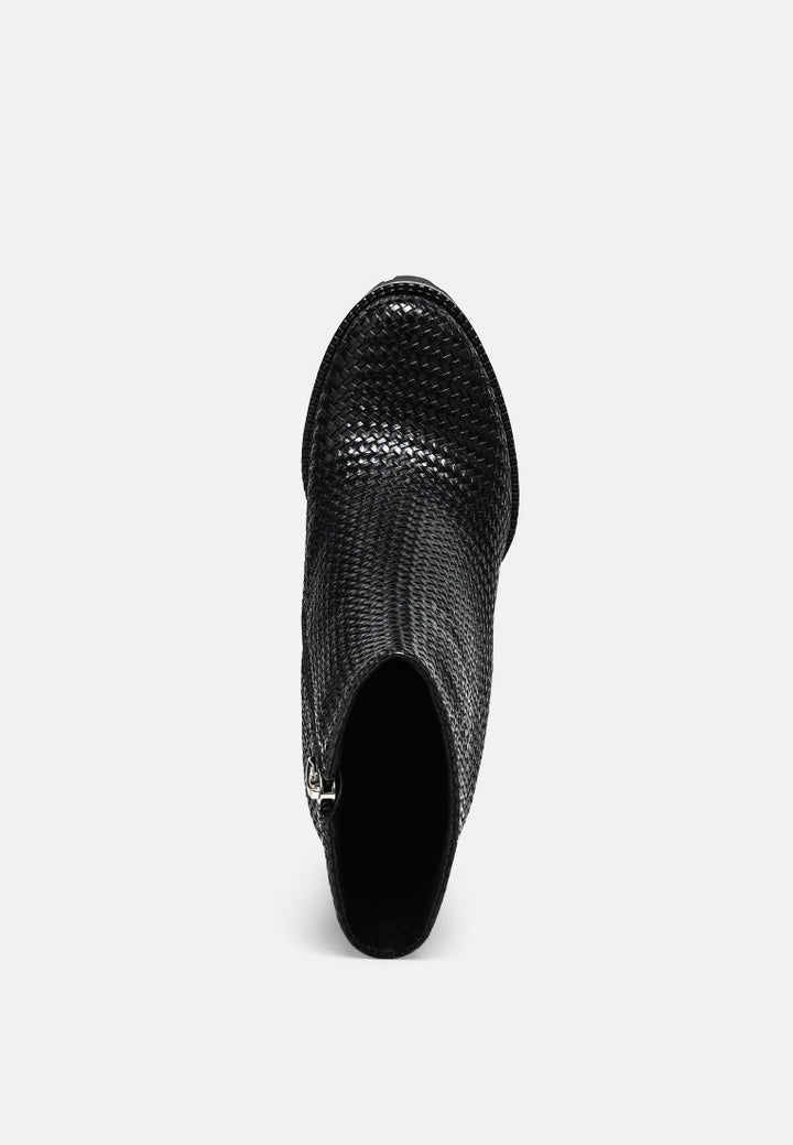 moleski textured block heeled boots-8