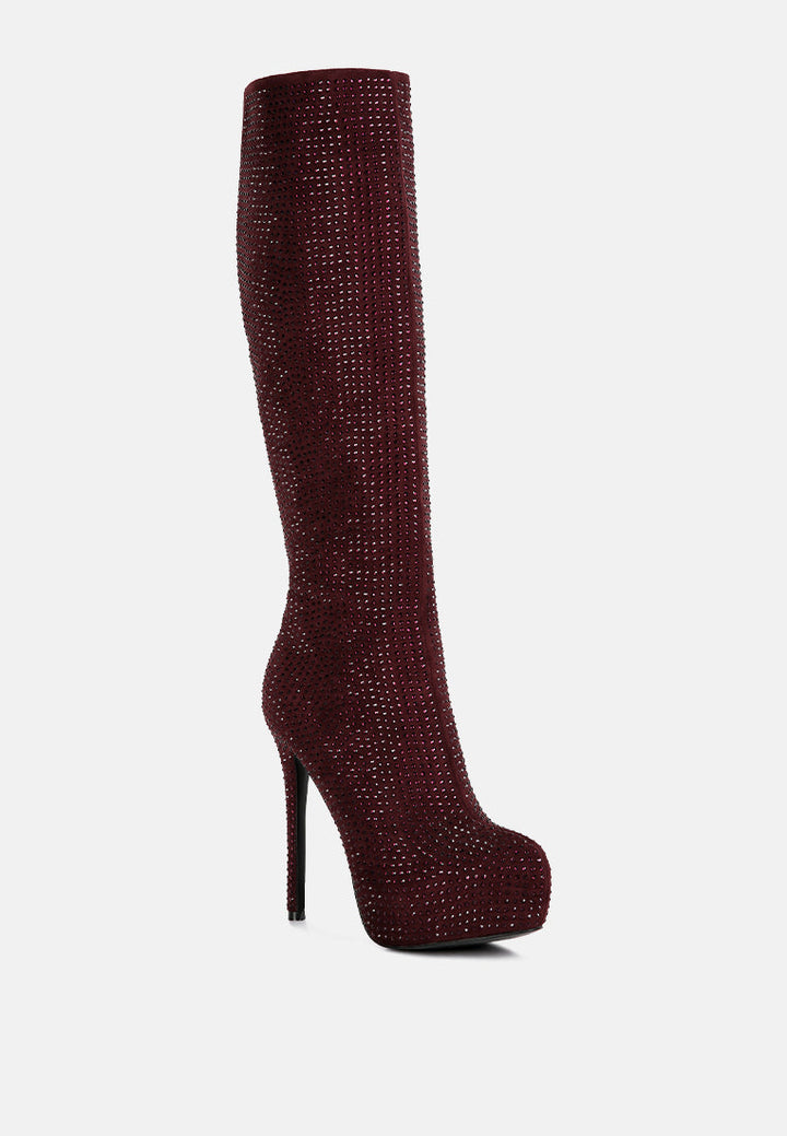 nebula rhinestone embellished stiletto calf boots-7