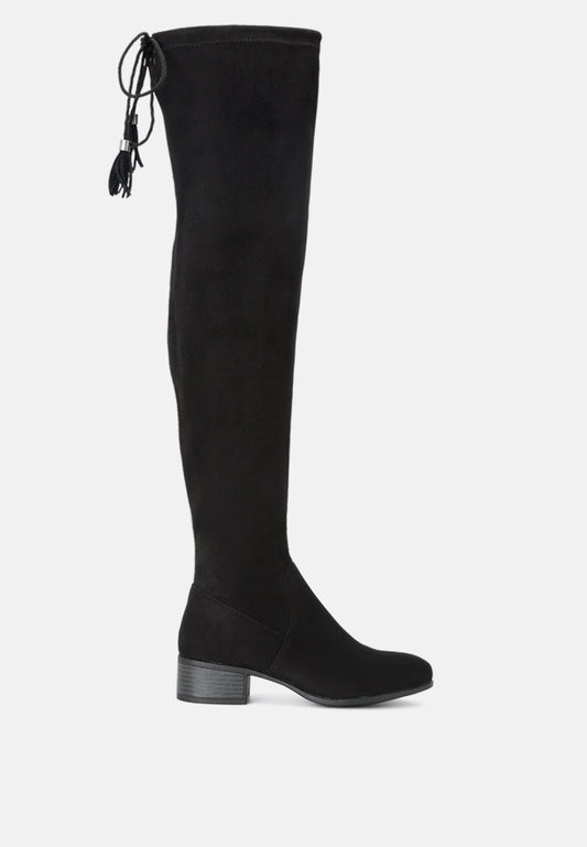 nople knee boots with drawstring-0