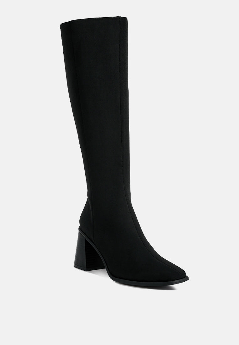 paytin faux leather block heel calf length boots-6