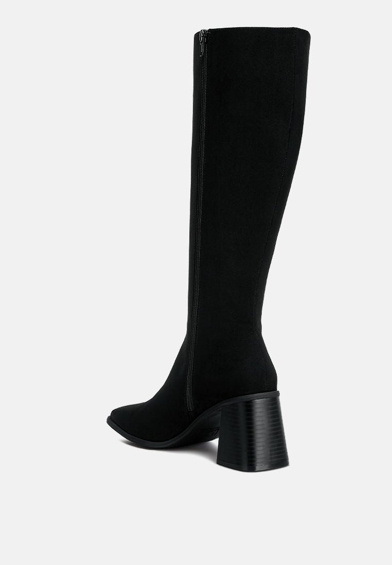 paytin faux leather block heel calf length boots-7