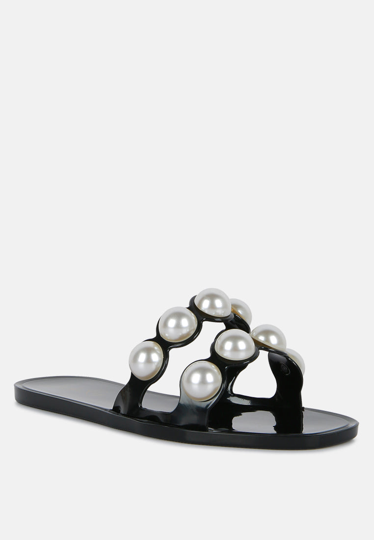 pearla faux pearl detail jelly flats-6