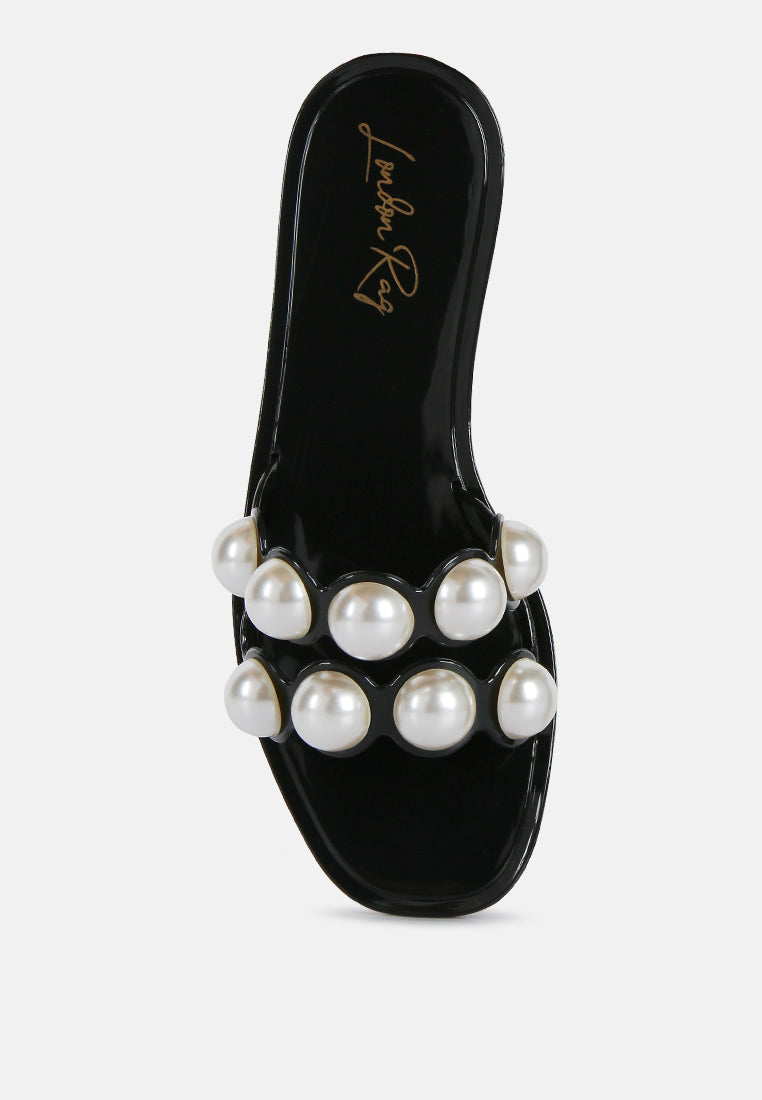 pearla faux pearl detail jelly flats-8