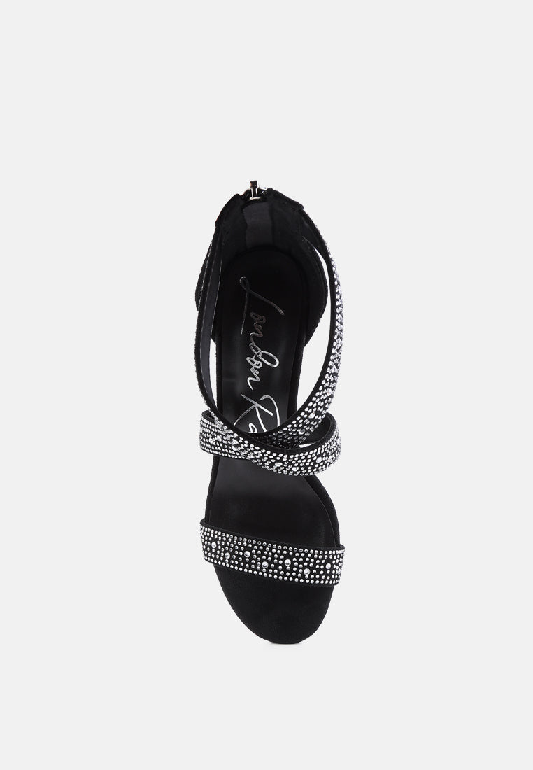 queen bee rhinestone high heeled sandals-13