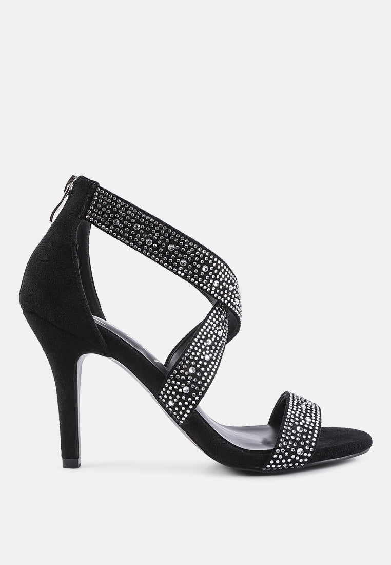 queen bee rhinestone high heeled sandals-10