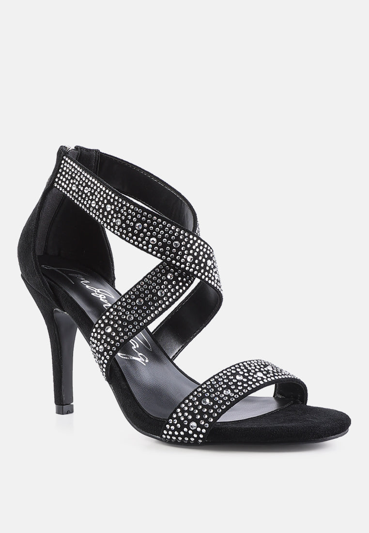 queen bee rhinestone high heeled sandals-11