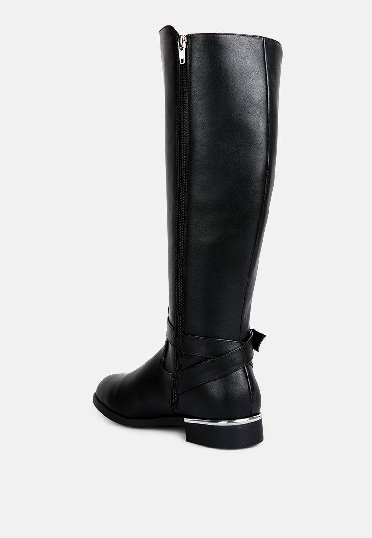 renny buckle strap embellished calf boots-2