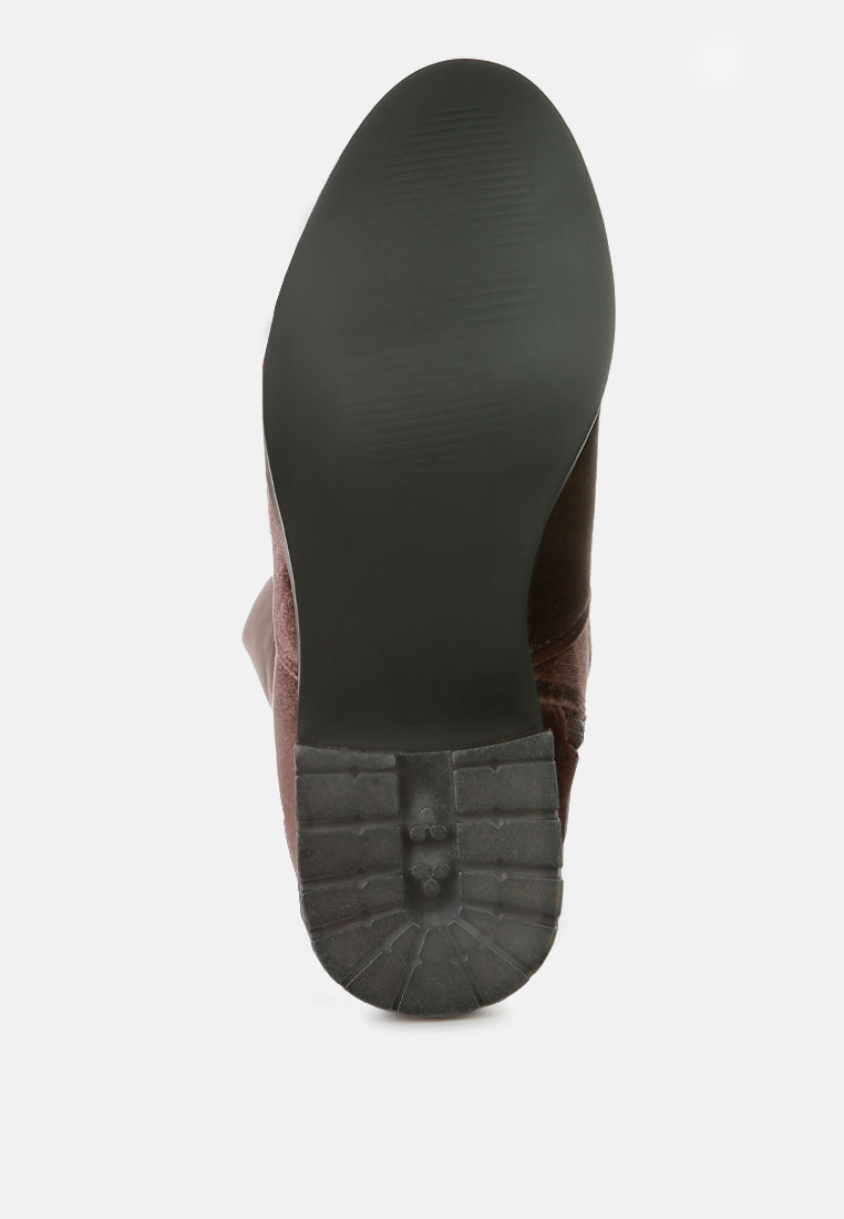 rumple velvet over the knee clear heel boots-14