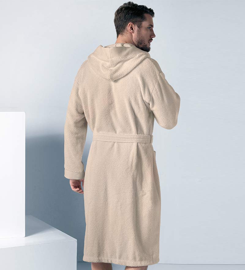 Men's Luxury Turkish Cotton Terry Cloth Robe with Hood-36