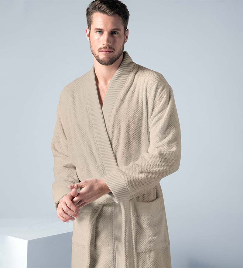 Men's Turkish Cotton Terry Cloth Kimono Robe-0