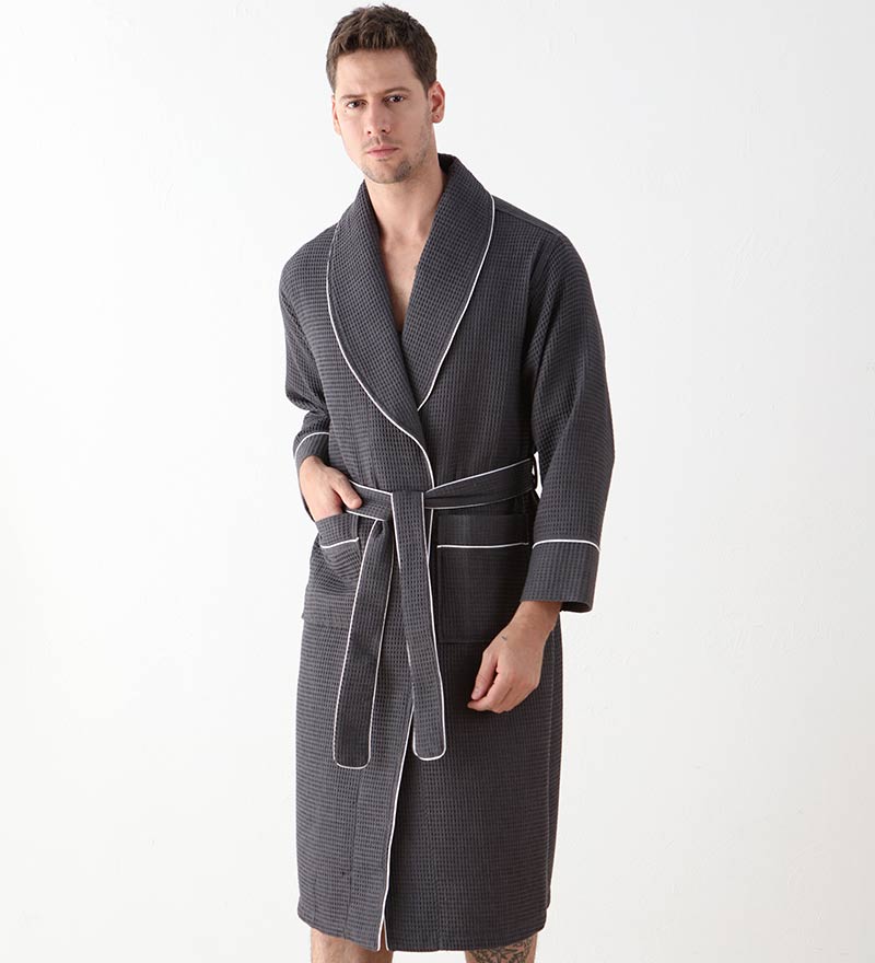 Men's Luxury Waffle Hotel Robe-15