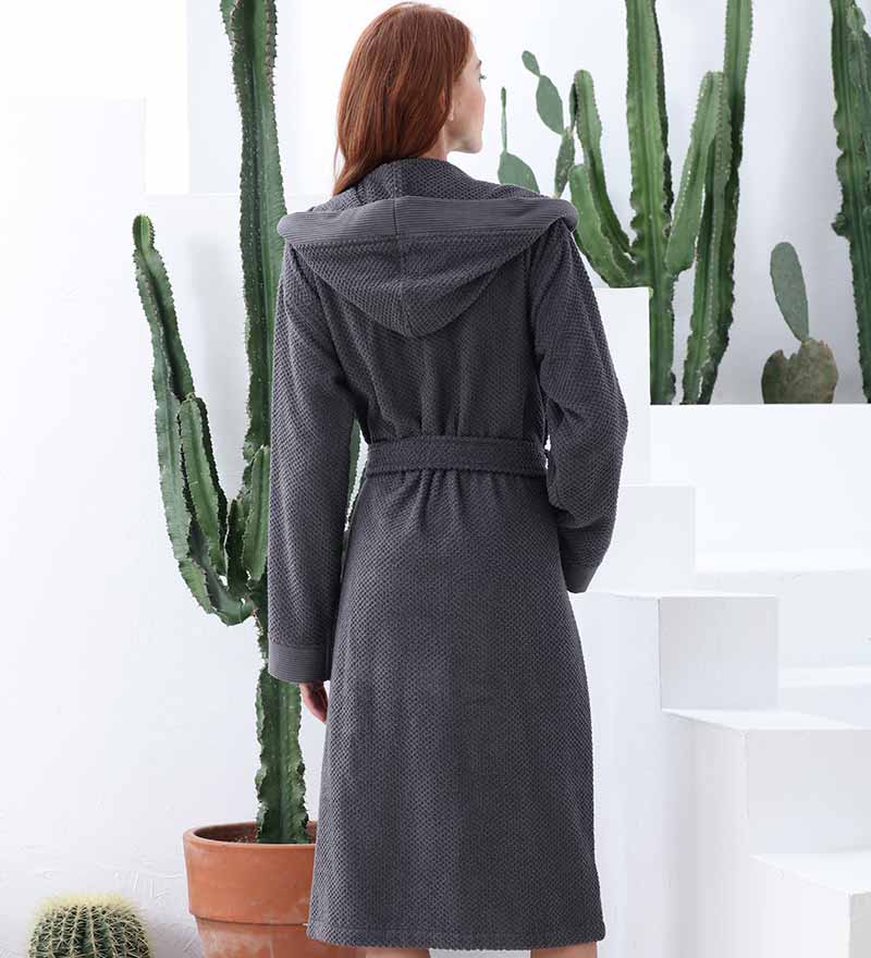 Women's Hooded Turkish Cotton Terry Cloth Robe-45