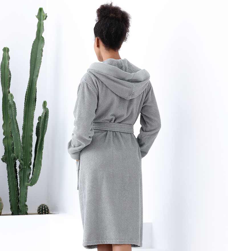 Women's Hooded Turkish Cotton Terry Cloth Robe-49
