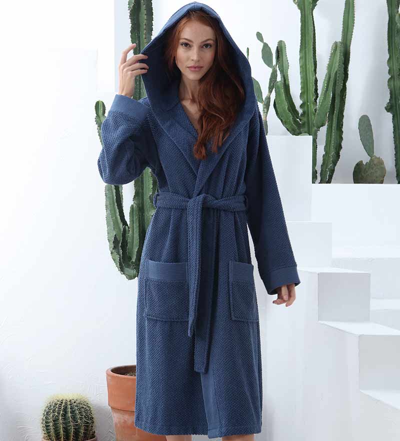 Women's Hooded Turkish Cotton Terry Cloth Robe-20