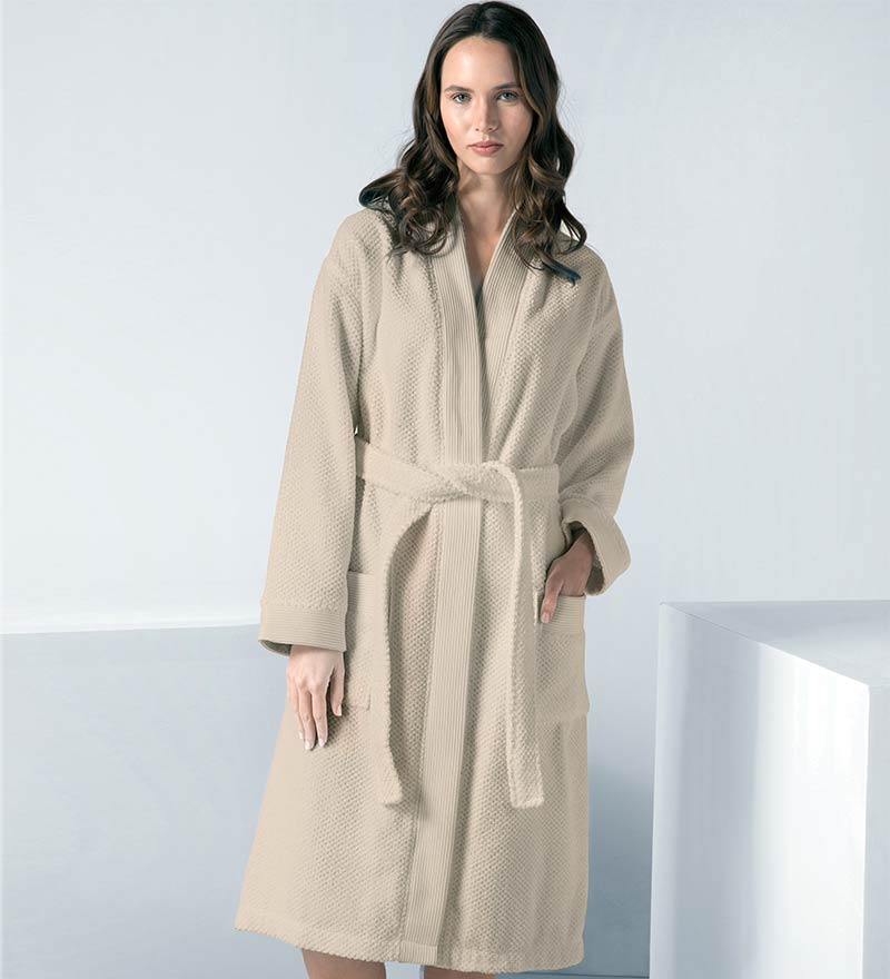 Women's Turkish Cotton Terry Cloth Kimono Robe-0