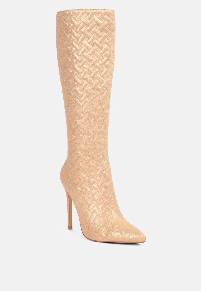 tinkles embossed high heeled calf boots-6