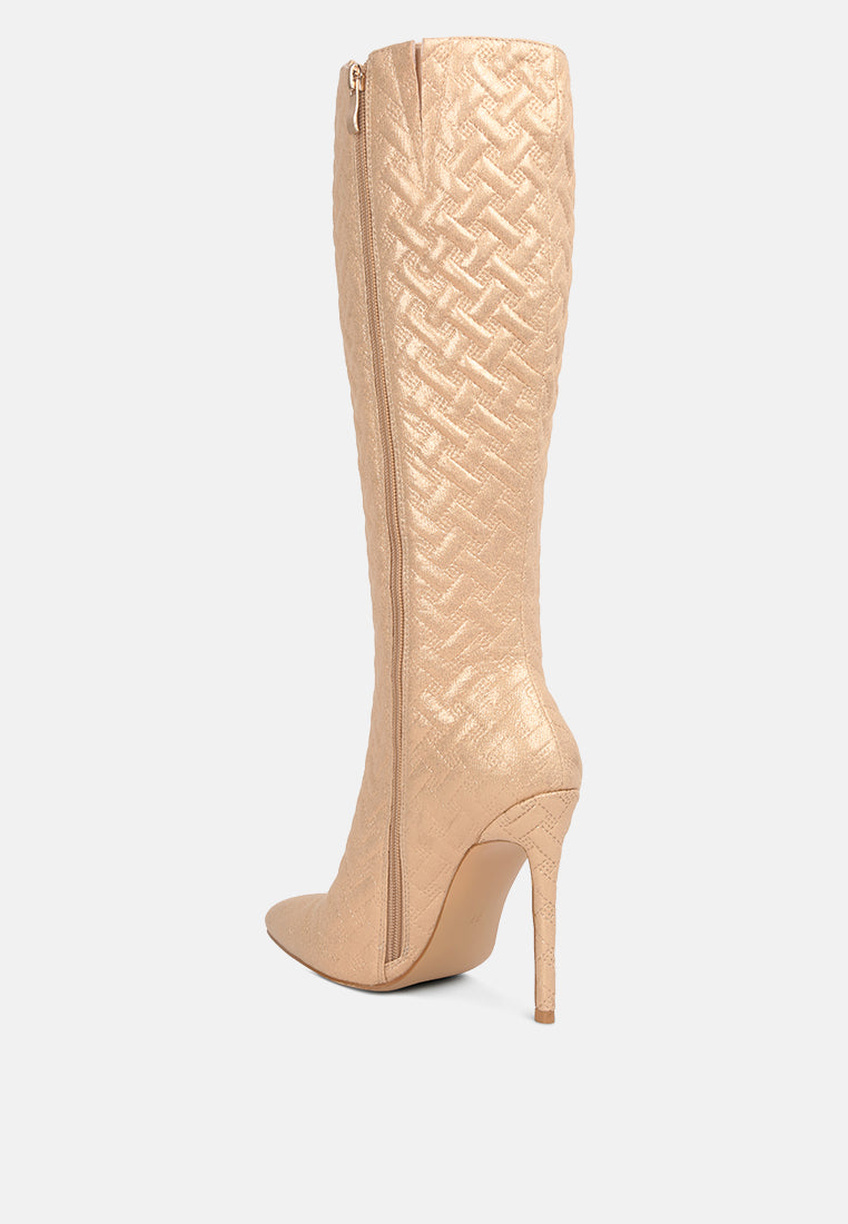 tinkles embossed high heeled calf boots-7