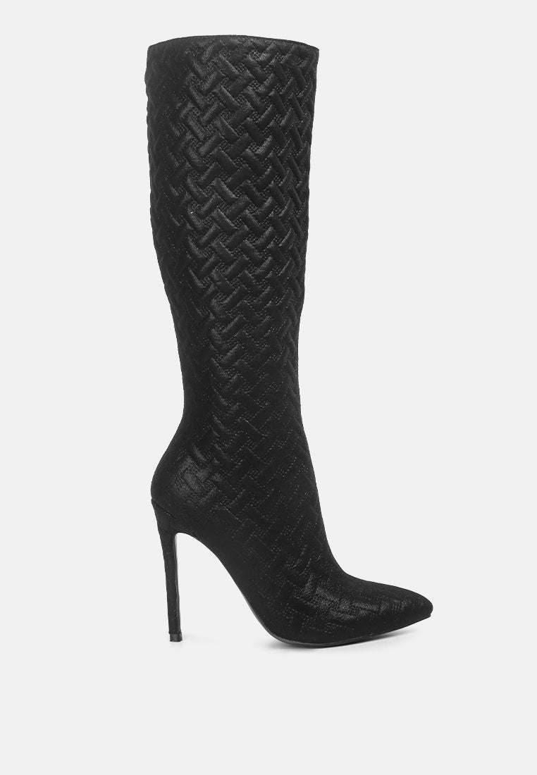 tinkles embossed high heeled calf boots-10