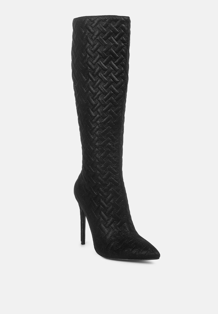 tinkles embossed high heeled calf boots-11