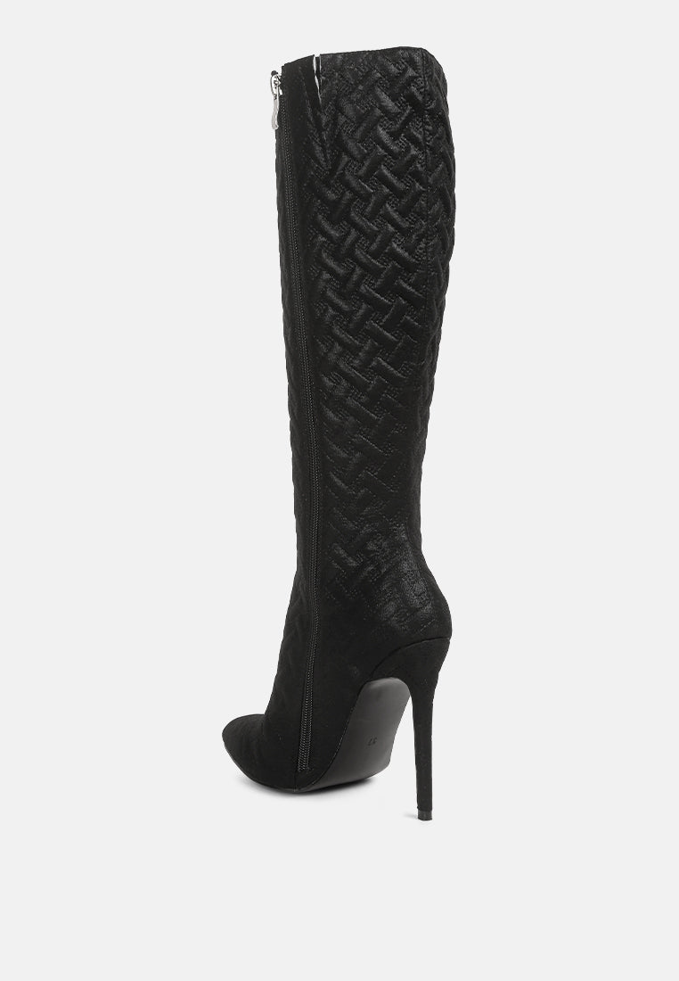 tinkles embossed high heeled calf boots-12