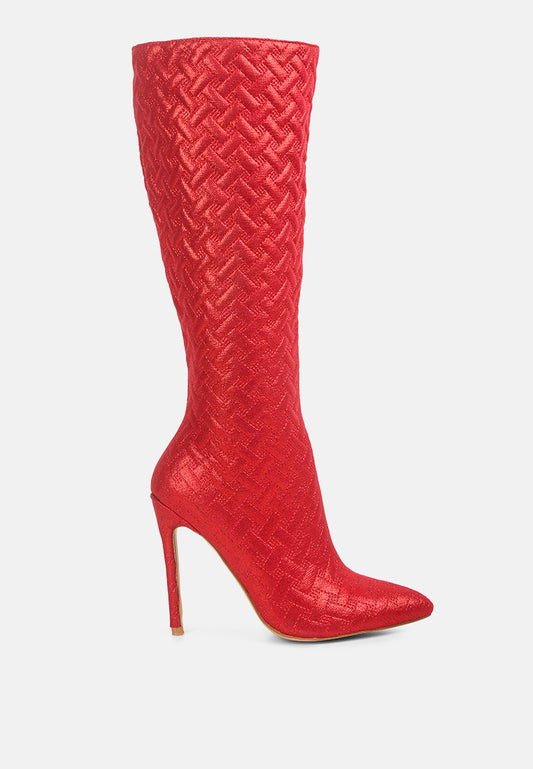 tinkles embossed high heeled calf boots-0