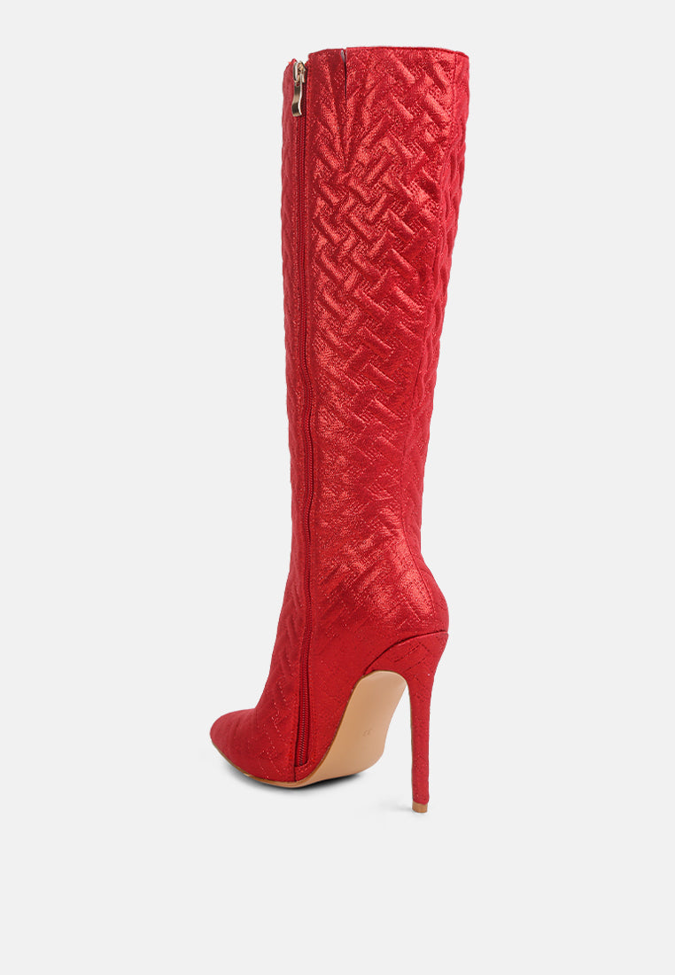 tinkles embossed high heeled calf boots-2