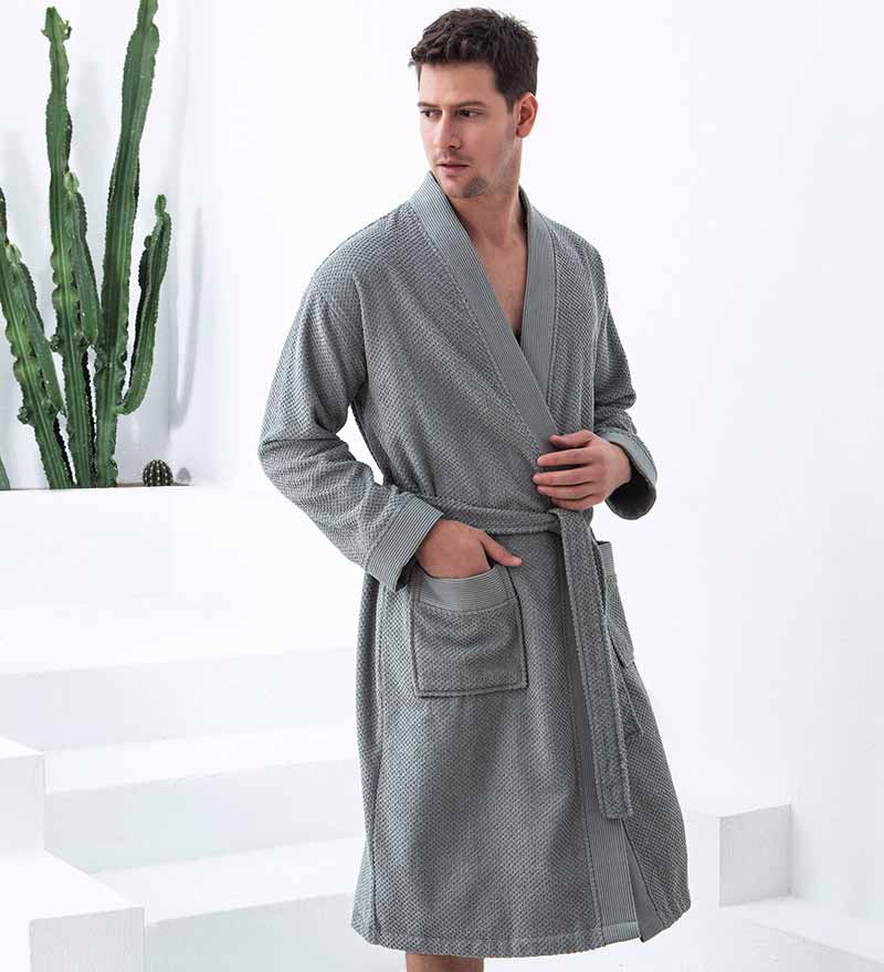 Men's Turkish Cotton Terry Cloth Kimono Robe-44
