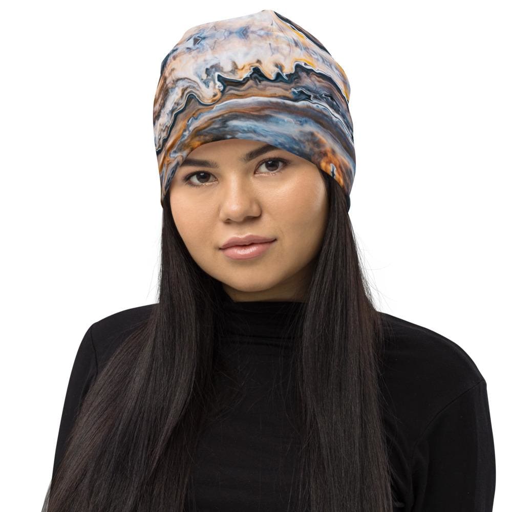 Beanie Hat - Blue Swirl Style Slouchy Beanie Men/women-0