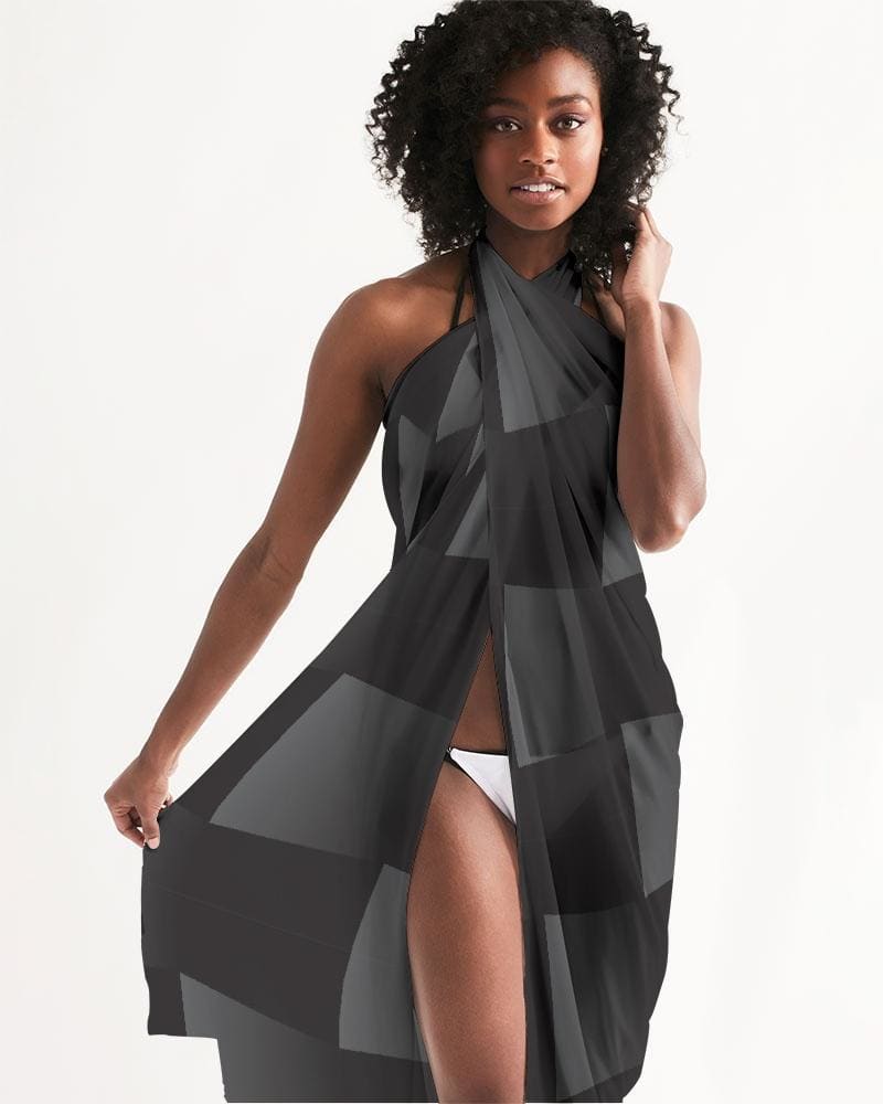 Sheer Black Squared Swimsuit Cover Up - Scarvesnthangs