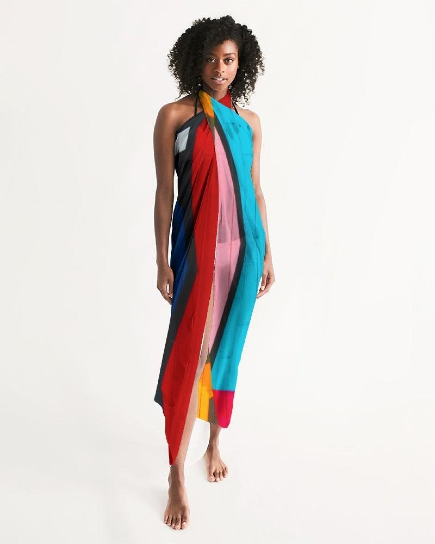 Sheer Colorblock Multicolor Swimsuit Cover Up - Scarvesnthangs