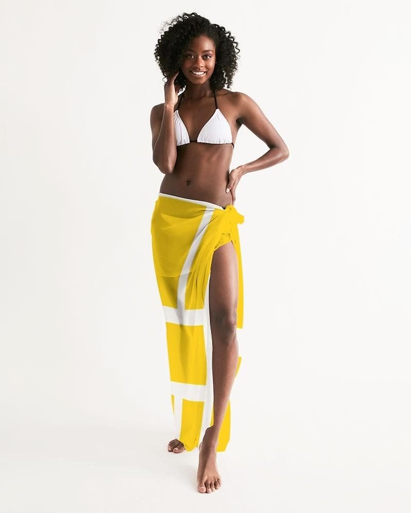 Sheer Colorblock Yellow Swimsuit Cover Up - Scarvesnthangs