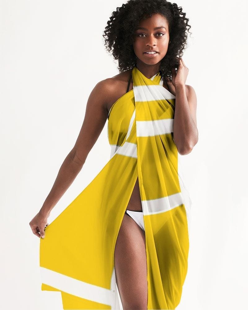 Sheer Colorblock Yellow Swimsuit Cover Up - Scarvesnthangs