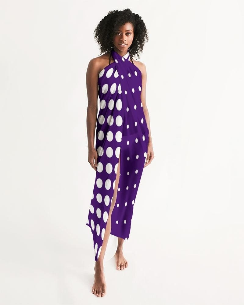 Sheer Purple Polka Dot Swimsuit Cover Up - Scarvesnthangs