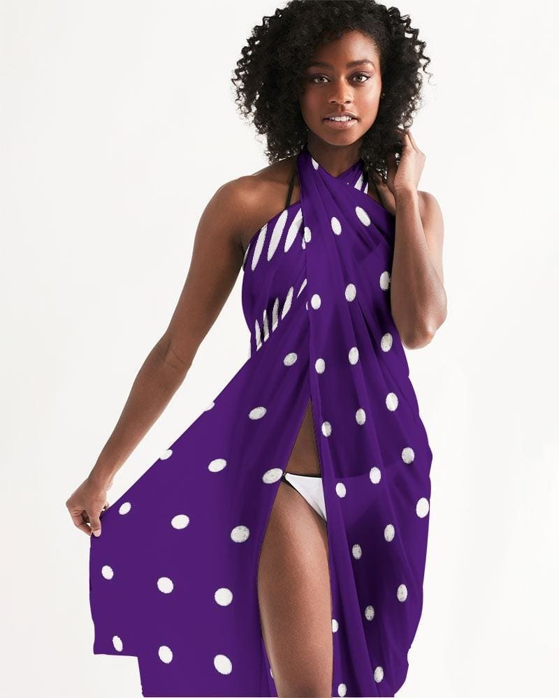 Sheer Purple Polka Dot Swimsuit Cover Up - Scarvesnthangs