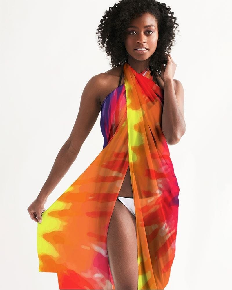 Sheer Rainbow Tie Dye Swimsuit Cover Up - Scarvesnthangs