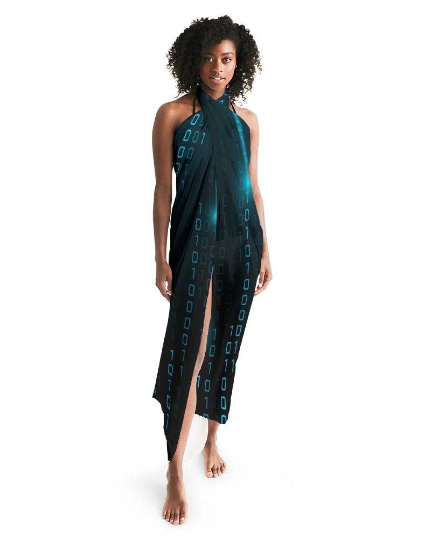 Sheer Sarong Swimsuit Cover Up Wrap / Blue Code - Scarvesnthangs