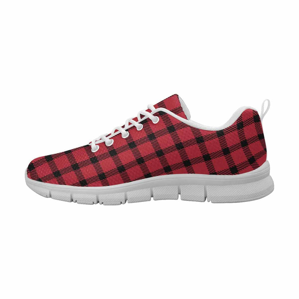 Sneakers for Men,   Buffalo Plaid Red and Black - Running Shoes DG839-1
