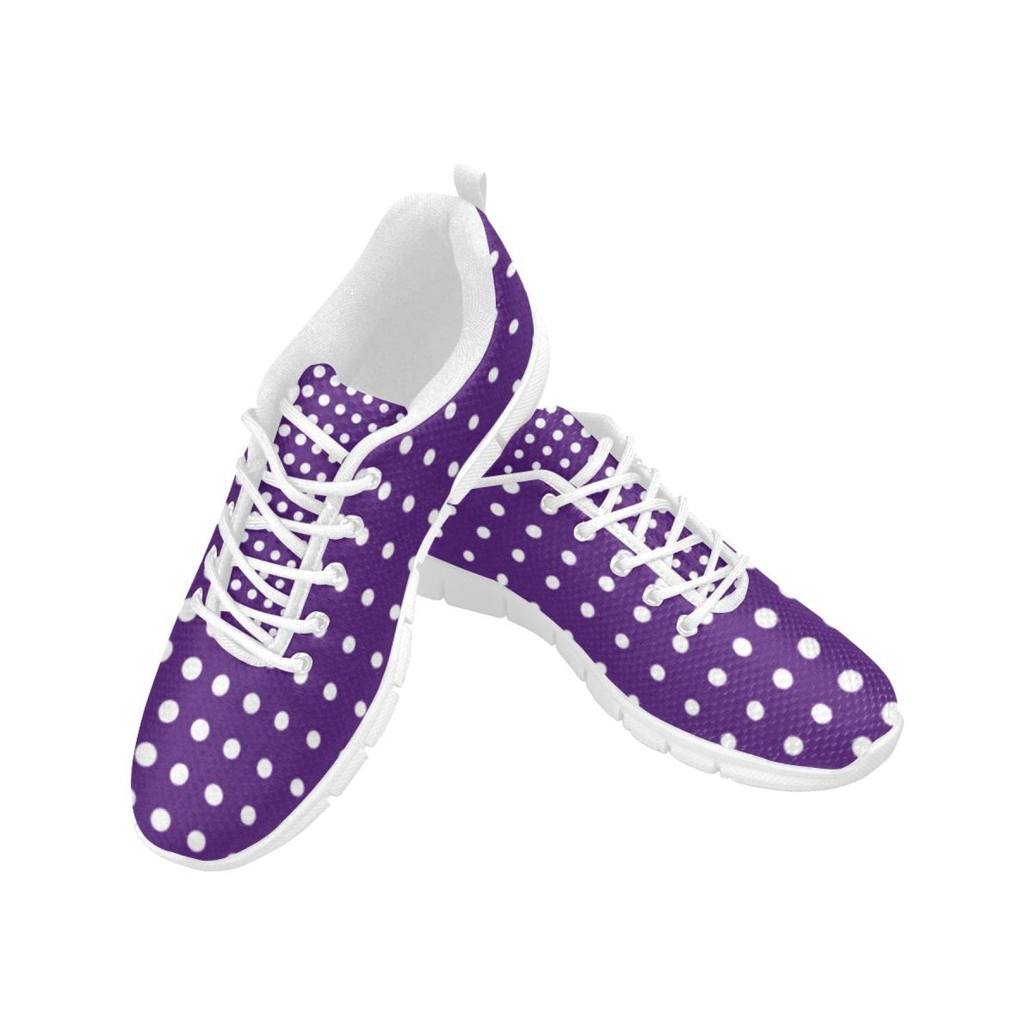 Sneakers for Women,  Purple and White Polka Dot  - Running Shoes-2