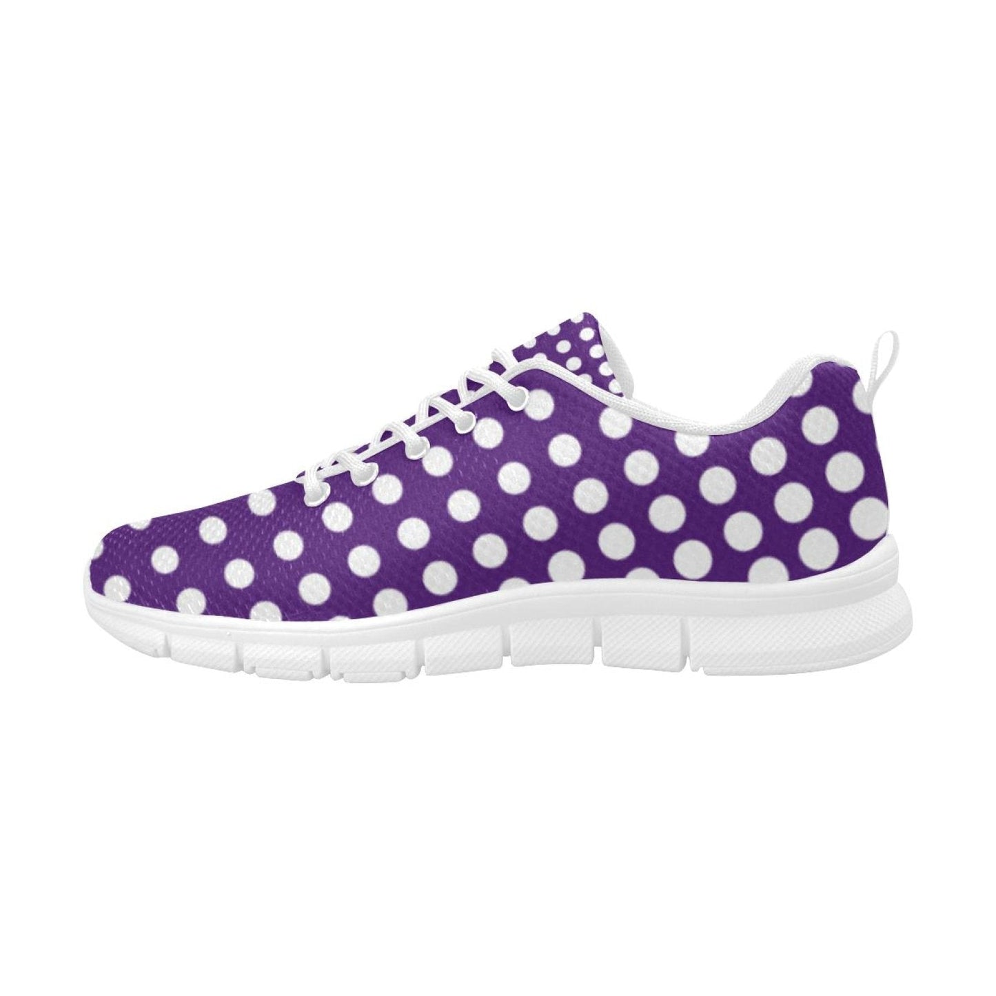 Sneakers for Women,  Purple and White Polka Dot  - Running Shoes-1