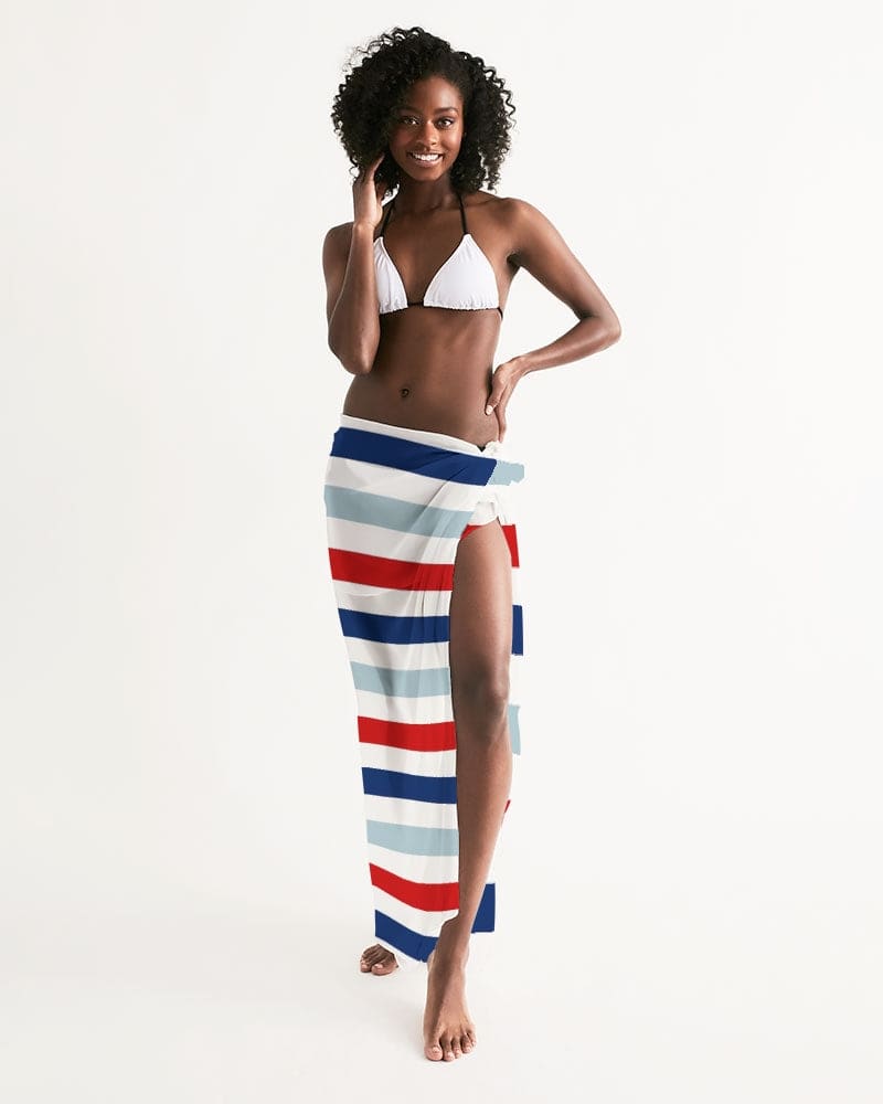 Swim Cover Up / Red White and Blue Sarong Wrap - S78889 - Scarvesnthangs
