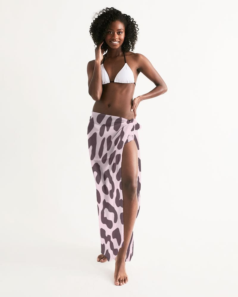 Swim Cover Up - Sarong / Pink Leopard Print - Scarvesnthangs