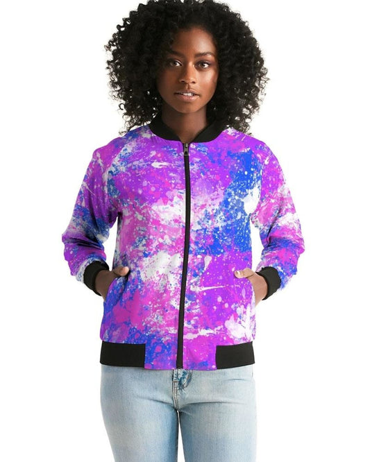 Womens Jackets, Cotton Candy Purple Style Bomber Jacket-0
