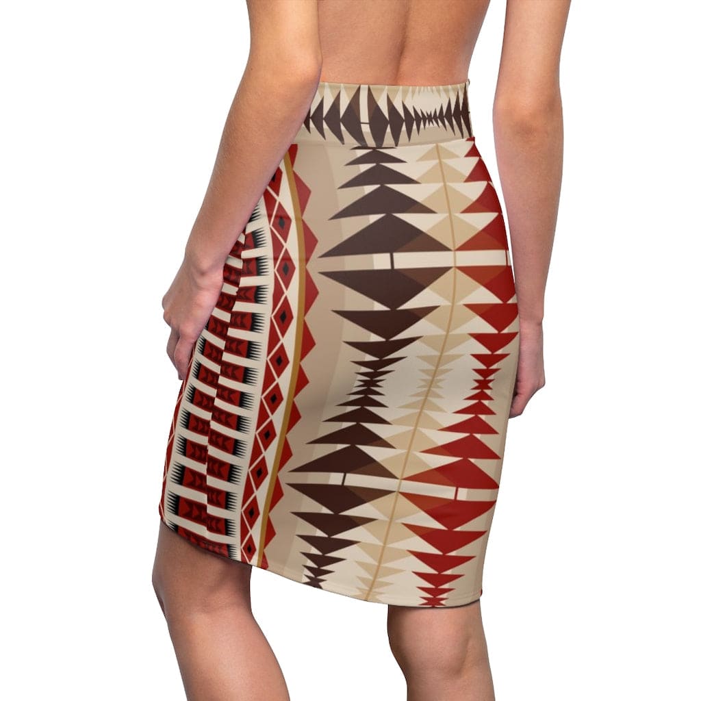 Womens Mini Skirt, High Waisted, Multi-Brown Pencil Skirt - Scarvesnthangs