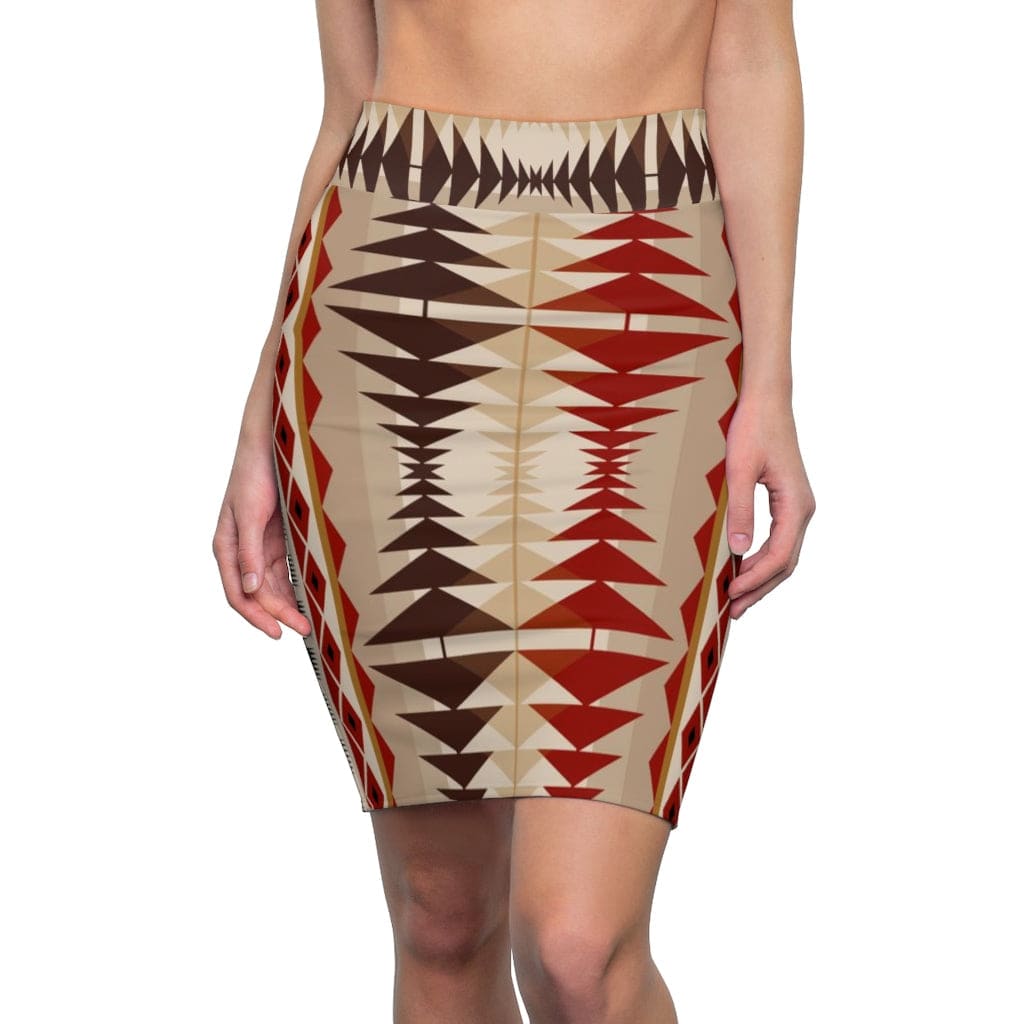 Womens Mini Skirt, High Waisted, Multi-Brown Pencil Skirt - Scarvesnthangs