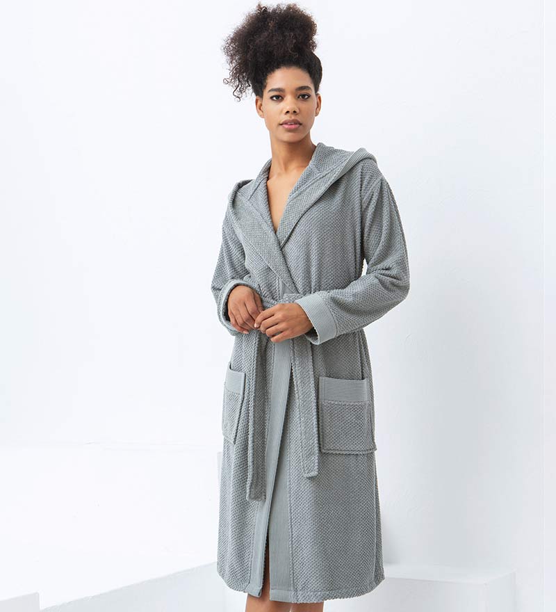 Women's Hooded Turkish Cotton Terry Cloth Robe-15