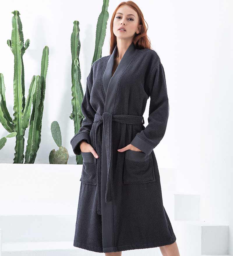Women's Turkish Cotton Terry Cloth Kimono Robe-43